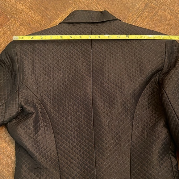 Pamela Dennis Quilted Silk Blazer Chocolate Brown Beaded Buttons Size 6 USA - Picture 14 of 14